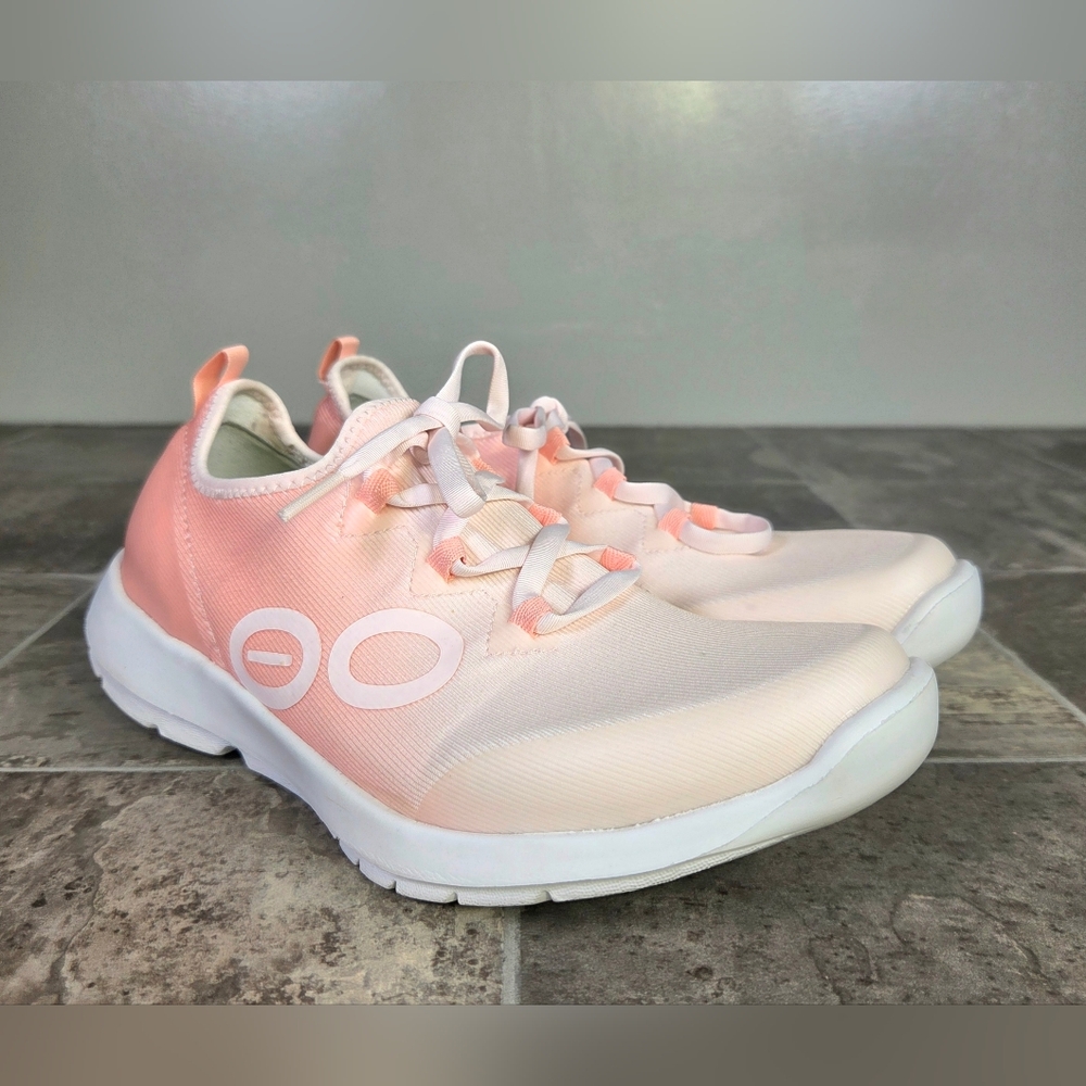 OOFOS Women's Sneakers Pink Gradient White Sole - Picture 4 of 14